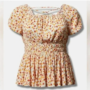 Torrid Crinkle Gauze Criss Cross Back  Top